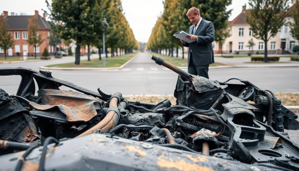 wycena auta po pożarze na terenie Niemiec